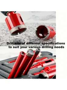 12件套多功能玻璃和大理石钻头套装，干湿两用金刚石开孔器和扩孔器，石材扩孔钻头，锋利耐用，钻头尺寸6mm-35mm - 彩色 - 查看 9