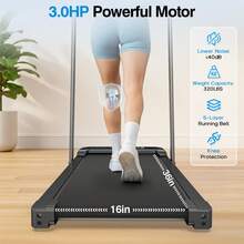 Folding Walking Pad Treadmill With Handle Bar,Low Noise Walking Pad Treadmill For Home Small, 3.0 HP Quiet Walking Pad Treadmill With 320 LBS Capacity,0.6-6.2MPH,Remote & LED Display,With ZWIFT/KINOMAP APP - 美規B型插(110-127V) - 查看 4