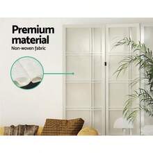 Room Divider 4 Panel Folding Wooden Privacy Portable Screen Shelf Dividers Partition Wall Screens Home Pet Child Indoor Balcony Bedroom Furniture Separator Water-Resistant White - White - View 5