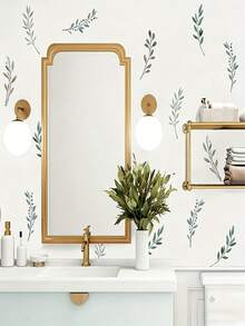 1 件北欧浅蓝色花卉墙贴，花卉植物家居装饰墙贴，可移除和可重复使用，温馨家居装饰贴纸，适用于卧室、客厅、厨房装饰，创意无粘性装饰贴纸 - 彩色 - 查看 11