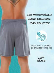 Kit 3 Bermuda Shorts Men's Fitness Gym Sports Football Elite Father's Day Dad - 灰色,汽油色和寶藍色 - 查看 3