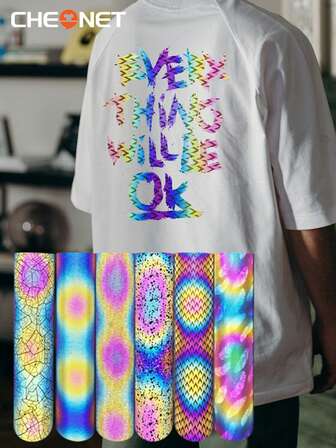 1 Packung CHEONET, reflektierendes Transfervinyl für T-Shirts, Bügel-Vinyl für alle Schneidemaschinen, permanentes Vinyl, einfach zu schneiden & aufzubügeln, Applikations-Bügelflicken für Jacken, aufnähbare Flicken für Kleidung, Rucksäcke, Jeans, T-Shirts