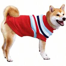 7CDXD Sueter de Punto para Perro Sueter de Perro de Forro Polar sueter calido y Suave para Mascotas Ropa calida de otoño e Invierno para Perros pequeños y medianos-Red-M - rojo-M+M(Largo de espalda: 50 cm) (Pecho: 44-52 cm) - Ver 2