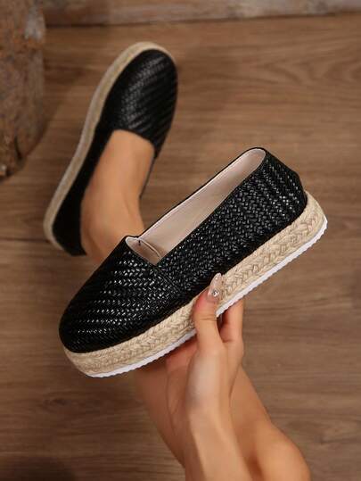 FVPFVP 新款休闲亚麻底鞋，手工时尚百搭草编亚麻布鞋，吸汗透气一脚蹬乐福鞋