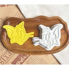 1/4件装华纳兄弟汤姆和杰瑞饼干模具，卡通人物粘土饼干烘焙工具，按压式饼干模具 - 彩色 - 查看 7