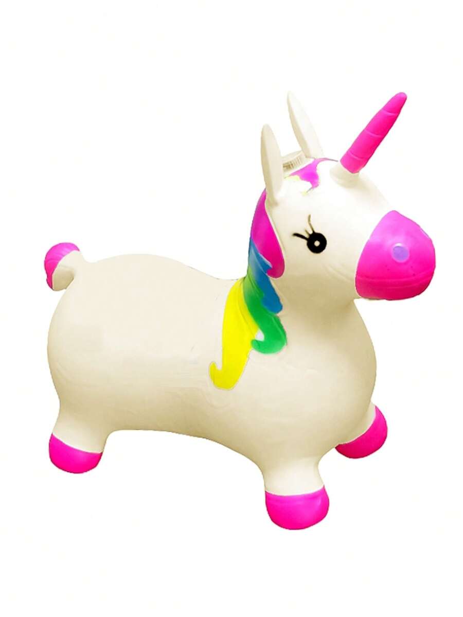 Upa Upa de Unicórnio Branco Baby de Borracha com Som Luz - Branco - Visão 1