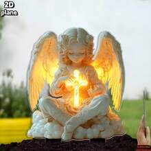 1pc 2D Flat Printing, Sacred Combination Of Hands And Cross, Emitting A Unique Radiance, Can Make Your Heart Calm And Peaceful!!! - Multicolor - View 6