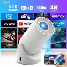 Proyector AOC con WiFi 6 y Bluetooth 5.2 | Compatibilidad con 4K + Rotación de 180° | Corrección trapezoidal automática | La mejor relación calidad-precio - Blanco - Ver 10