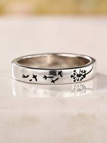 1pc Dandelion Ring For Women For Wedding Engagement Anniversary Jewelry Valentine's Day Gift - Silver - View 3