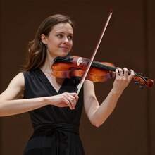 Geige aus Massivholz, 4/4, glänzend braun, gemustert