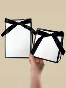 10个/5个/1个赫本风格极简高端领结礼盒，婚礼回礼包装袋，白色/黑色/粉色领结围巾迷你礼盒，珠宝礼盒，适合生日派对、婚礼季、父亲节、返校季、教师节、日常及节日派对