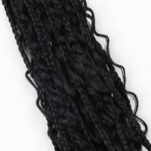 Three-Strand Braided Concubine Box Braids Crochet Hair Crochet Hair Three-Strand Concubine Braided Black Wig Chemical Fiber Crochet Hair Daily Wear - Multicolor - View 3