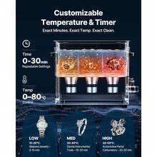 10L Ultrasonic Cleaner, Professional Ultrasonic Cleaner Machine With Cleaning Basket & Digital Display, 180W Stainless Steel 40kHz Cleaning Machine For Watches, Razors, Jewelry, Coins, And More - View 6