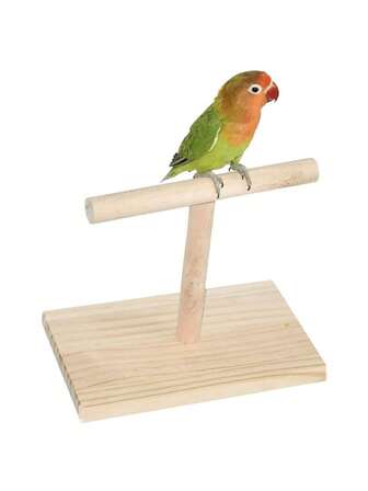 Wooden Bird Perch Stand - Tabletop Bird Playground For Small To Medium Parrots, Training Toy & Beak Trimmer Cage Accessory For Conures, Parakeets, Lovebirds
