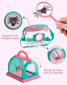 ROBUD Pink 8-In-1 Kids Adventure Set With Insect Catch, Magnifying Glass, And Telescopic Net – Outdoor Adventure Set For Children Aged 3 And Up - Pink - View 10