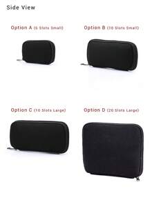 LISEN U型闪存盘、U型屏蔽罩、数据线收纳包、电脑配件保护盒、线缆整理套装、6格、10格、20格可选，黑色