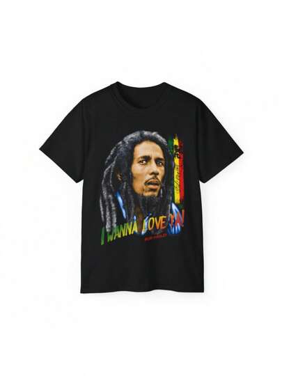 Camiseta Bob Marley, Camiseta Bob Marley, Camiseta Unisex de Algodón Ultra Bob Marley