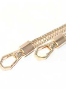 47-Inch Metal Chain With Fox Tail Decor Fashion Shoulder Bag Chain Metal Wallet Chain Accessory For Women Keyring Travel Accessories - Gold - View 3