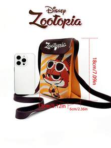 疯狂动物IP卡通尼克和朱迪翻盖斜挎包，小钱包，外出必备，手机袋，轻便可折叠单肩包，适合日常聚会、派对、购物、日常穿着、节日礼物 - 彩色 - 查看 6