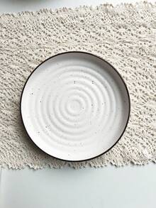 2pcs 7.5-Inch Ceramic Round Patterned Plates, Minimalist Large Dinner Plates, Salad Plates And Steak Plates Tableware Set, Dessert Plates, For Home Kitchen, Dining Room, Parties, Oven And Microwave - Multicolor - View 8