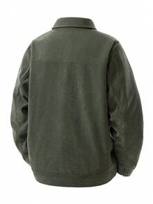 男士羊羔绒领夹克，灯芯绒棉质加厚外套，加厚工装，秋冬款