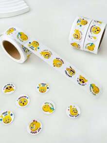 500张/卷卡通黄色表情贴纸，1英寸，教师可用于表扬和鼓励学生。适用于文具、书籍、手机、笔记本电脑、台式电脑、头盔、水瓶、眼镜等。多用途PVC防水贴纸，可爱笑脸奖励贴纸，500张/卷，2.5厘米自粘贴纸，包装胶带封口贴纸。 - 彩色 - 查看 5