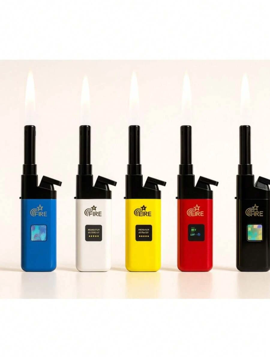 FIRE Rechargeable Torch Lighter – Extended Nozzle, Colorful EZREACH Style - 5 ASSORTED UNITS - View 1