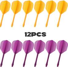 HUANQU 2BA Spiral Grooved PC Material Universal Professional Darts Flights: 12pcs, 8cm Long, High-Quality Integrated Shatterproof Design, Multiple Colors Available, Ideal Upgrade For Professional Darts Accessories! Darts Flights Suitable For Home Entertainment, Sports Competitions, Christmas/Easter/Valentine's Day/Birthday/Party Gifts