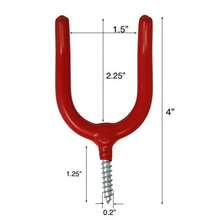 R-Tetra-Teknica ware Screw-in U-S Gae Stoe  Mounted Utility ooks 6 per Pack - Rojo - Ver 2