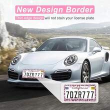 [Free Shipping]Bling License Plate Frame For Women, 2Pack Rhinestone Handcrafted Crystal Premium Stainless Steel, Stainless Steel Car Decorative Accessories With Diamond Sparkle Glitter Caps,2pc,PinkLeopardPrint - PinkLeopardPrint - View 5