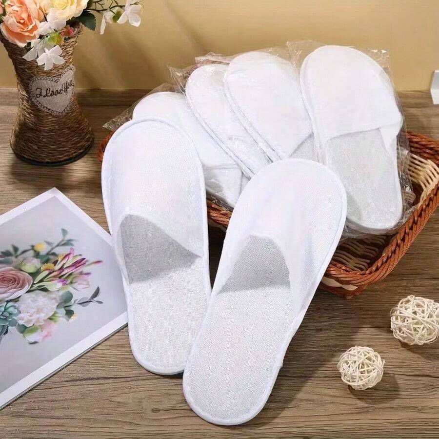 10/20 Pairs Disposable Slippers, Indoor Slippers, Plush Slippers, Disposable Hotel Slippers, Unisex Slippers, Suitable For Air Travel, Rooms, Hotels, Hotel Supplies, Cleaning Supplies, Home Supplies, Back To School Supplies, Suitable For Travel, Hotels And Home Use, Back To School Supplies
