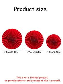 2026马年纸扇派对装饰套装，红色圆形纸扇悬挂装饰套装，悬挂装饰套装，适用于嘉年华拍照道具、中国新年装饰、蜂窝纸装饰、家居装饰