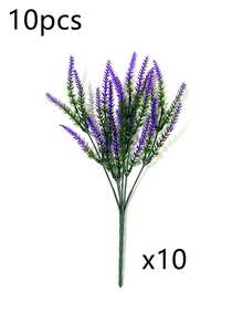 1/10支仿真薰衣草花，装饰性仿真花，塑料仿真植物，适合室内外使用，可用于家居、卧室、花园、办公室、草坪、桌面装饰、悬挂式花盆、仿真灌木，也适合插花、乡村风格装饰和婚礼装饰。
