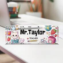 Customized Teacher Pencil Sign41styles, Teacher Gifts, Teacher Appreciation Gift, Teacher Desk Name Plate, Personalized Gift For Teacher, Teacher Name Sign,[Custom Acrylic Desk Nameplate] High Gloss Custom Acrylic Desk Nameplate - Multicolor - View 51