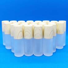 10pcs 5ml Thick Glass Frosted Roll-On Bottles, Refillable Essential Oil Perfume Containers With Metal Roller Balls