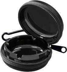 Duftender Taschenaschenbecher, ideal für unterwegs, leicht zu öffnen, großes Fassungsvermögen, perfekt für Reisen - Schwarz - Übersicht 1