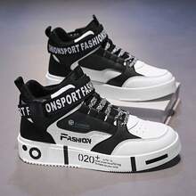 2025 男士厚底高帮和低帮保暖内衬休闲运动鞋、滑板鞋、时尚运动鞋 - 黑色 - 查看 5