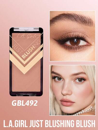  L.A. Girl Just Blushing腮红，易于涂抹，修饰脸型，持久显色，GBL492，提升面部立体感，粉质细腻，大容量，打造自然妆效，提亮肤色，腮红眼影两用，多功能哑光妆效，适合所有肤质，是日常妆容和专业化妆师的理想之选。