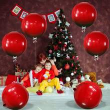 8pcs/Set. 22-Inch Large Red 4D Latex Balloons, Includes 6 Balloons, 1 Ribbon, And 1 Straw. Suitable For Birthday, Wedding, Family Gathering, Theme Party, Back To School, Graduation Party, Anniversary, Valentine's Day, New Year, Mother's Day And Other Occasions. - Burgundy - View 7