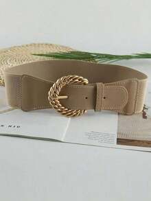1pc Women's Elegant Versatile Waist Belt, Suitable For Dresses, Suits, Shirts, Vintage Style, Elastic Waistband Decoration Summer, School Fall,Applicable For Autumn And Winter, Christmas, Carnival Day, Valentine's Day, And The New Year. - 黑色 - 查看 2