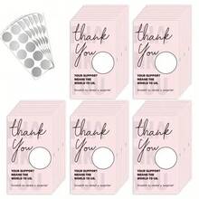 50pcs Scratch-Off Gift Card Vouchers, Blank Thank You Cards, Paper Material, No Electricity Required, Includes 60pcs Scratch-Off Stickers, Suitable For Small Businesses, Restaurants, Spas, Salons, Christmas, Birthdays, Holidays, Weddings, General Celebrations, Ages 14+ - Multicolor - View 6