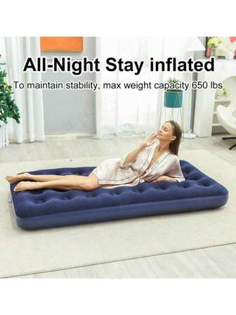 Outdoor Inflatable Slouchy Sofa Bag, Portable Inflatable Sofa Lounger - Self-Inflating Slouchy Sofa/Air Mattress Without Air Pump; Quick Inflation Portable Air Sofa, Waterproof And Leak-Proof Polyester Fabric, Durable Stitching, Rectangular Single-Person Lounger; Lightweight Foldable Travel Mattress And Inflatable Sofa, With Storage Bag