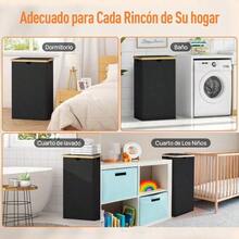 Cesto Para la Ropa con Tapa 100L Cesto Ropa Sucia con 1 Bolsa Extraible Cesto de Almacenamiento de Ropa para Lavar Y Guardar Ropa Adecuado para Baños Salas de Estar Dormitorios Lavaderos 1 PCS - Negro+1 PCS - Ver 6