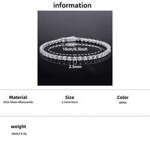 Ondia One 新款 2mm-5mm 100% 莫桑石网球手链 D 色 925 纯银镀白金钻石测试通过珠宝带有 GRA 证书适合女性的礼物。