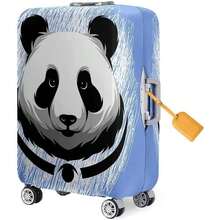 Panda 3D Funda para Equipaje de Viaje, Funda Maleta Elstico Lavable, Funda Protectora con Cierre Oculta Cabe 18 - 32 Pulgadas azul, S18 - 20in - azul + S(18-20 pulgadas) - Ver 1