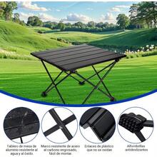 Picnic TablesMesa de Camping Portátil Plegable Pequeña Mesa Picnic de Acero al Carbono Tablero de Alumini con Bolsa y Gancho para Aire Libre Acampar Barbacoa Playa Jardin Hogar Campismo Negro 40x35x29 cm - negro - Ver 4