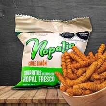 Nopalia Churritos de Maíz y Nopal Orgánico Fresco, Sabor Chile Limón, 48g, 1 Unidad - / - Ver 6