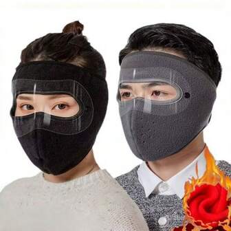 1 st tjock fleece öronvärmare för utomhusbruk, halsduk, vindtät och dammtät mask, lämplig för höst/vinter