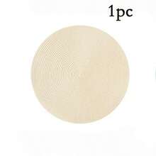 1pc/4pcs/6pcs 38cm Color Dining Mat, Round Woven Dining Mat, Light Colored Dining Table Mat, Round Dining Table Mat, Sage Green Dining Table Mat, Suitable For Circular Dining Tables, Kitchens, Birthday Parties, Wedding Parties, Holiday Themed Parties - Multicolor - View 11