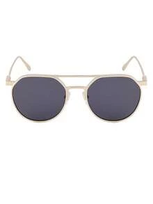 1 par de gafas de metal con doble puente, estilo vintage y de moda, adecuadas para el uso diario, sesiones fotográficas y viajes a la playa